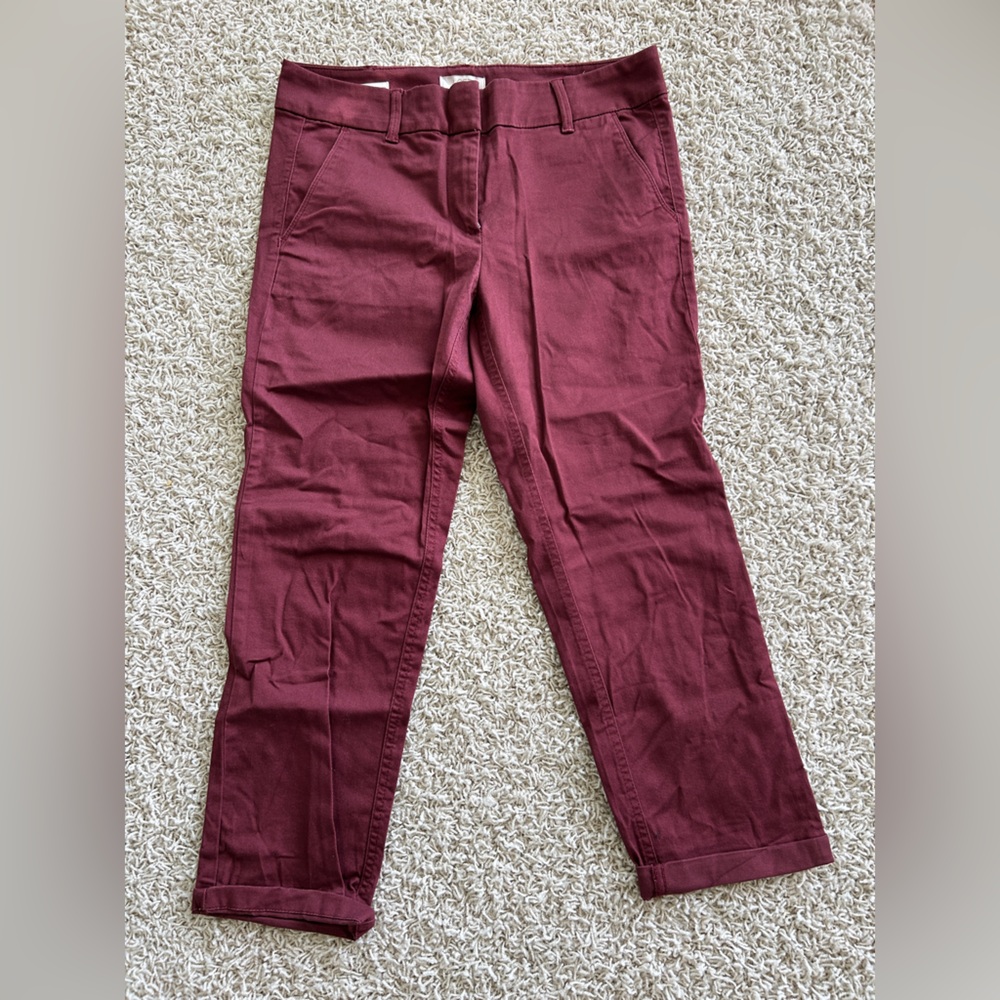 LOFT Women’s 6P Modern Chino Crop Maroon Pants